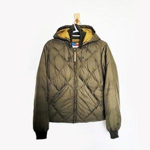 Eddie Bauer Womens 1936 Skyliner Model Hooded 550 Down Jacket Olive - Large